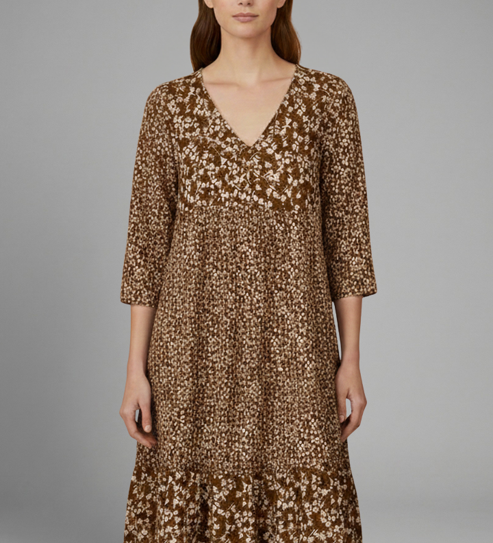 Damen Midi-Kleid mit strukturiertem Schnitt und schlichter Oberfläche