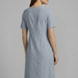 Damen Midi-Kleid mit V-Ausschnitt und Knopfdetails