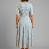 Damen Midi-Kleid mit V-Ausschnitt und Seitentaschen