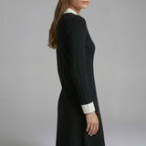 Damen Midi Kleid mit V-Ausschnitt und Knopfdetails