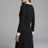 Damen Midi Kleid mit V-Ausschnitt und Knopfdetails