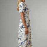 Damen Midi-Kleid mit V-Ausschnitt und floralem Druck