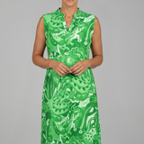 Damen Midi-Kleid mit V-Ausschnitt und Seitentaschen