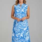 Damen Midi-Kleid mit V-Ausschnitt und Seitentaschen