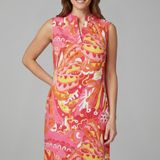 Damen Midi-Kleid mit V-Ausschnitt und Seitentaschen