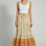 Damen Midi-Rock mit elastischem Bund und bedrucktem Saum