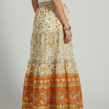 Damen Midi-Rock mit elastischem Bund und bedrucktem Saum