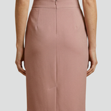Damen Midi-Rock mit hohem Bund und Schlitz hinten