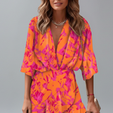 Damen Mini-Kleid mit Fledermausärmeln und Taillenkordel