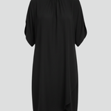 Damen Mini Kleid mit Stehkragen und Schlitzärmeln