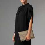 Damen Mini Kleid mit Stehkragen und Schlitzärmeln