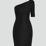 Damen Mini Kleid mit asymmetrischem One-Shoulder-Ausschnitt und Trägerdetails