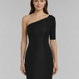 Damen Mini Kleid mit asymmetrischem One-Shoulder-Ausschnitt und Trägerdetails