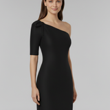 Damen Mini Kleid mit asymmetrischem One-Shoulder-Ausschnitt und Trägerdetails