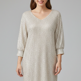Damen Mini Kleid mit Rundhalsausschnitt und langen Ärmeln
