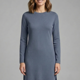 Damen Mini-Kleid mit Rundhalsausschnitt und langen Ärmeln