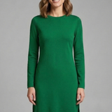Damen Mini Kleid mit Rundhalsausschnitt und langen Ärmeln