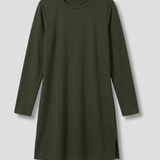 Damen Mini Kleid mit Rundhalsausschnitt und langen Ärmeln