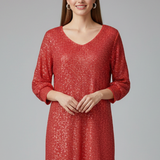 Damen Mini Kleid mit Rundhalsausschnitt und langen Ärmeln