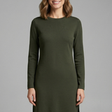 Damen Mini Kleid mit Rundhalsausschnitt und langen Ärmeln