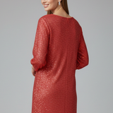 Damen Mini Kleid mit Rundhalsausschnitt und langen Ärmeln