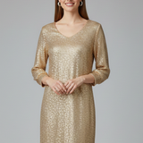 Damen Mini Kleid mit Rundhalsausschnitt und langen Ärmeln