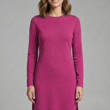 Damen Mini Kleid mit Rundhalsausschnitt und langen Ärmeln