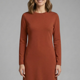 Damen Mini-Kleid mit Rundhalsausschnitt und langen Ärmeln