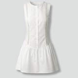 Damen Mini Kleid mit Rundhalsausschnitt und seitlichen Ausschnitten