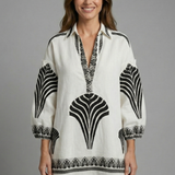 Damen Mini Kleid mit V-Ausschnitt und langen Ärmeln