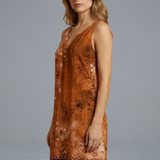 Damen Mini Kleid mit V-Ausschnitt und ärmellosem Design