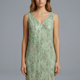 Damen Mini Kleid mit V-Ausschnitt und ärmellosem Design