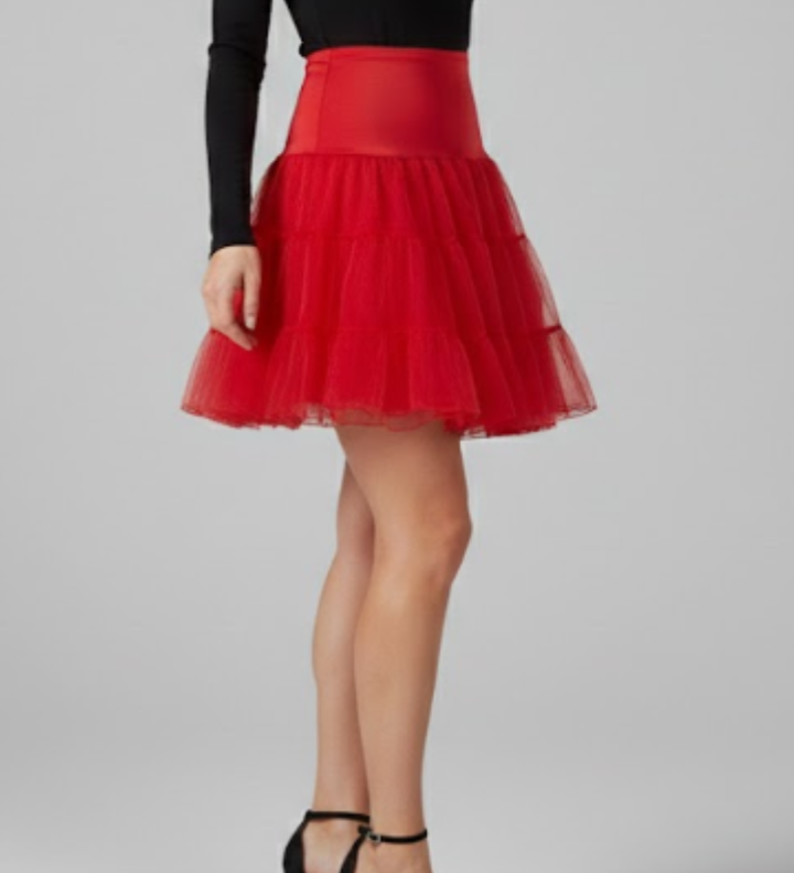 Damen Minirock mit elastischem Bund und gestuften Mesh