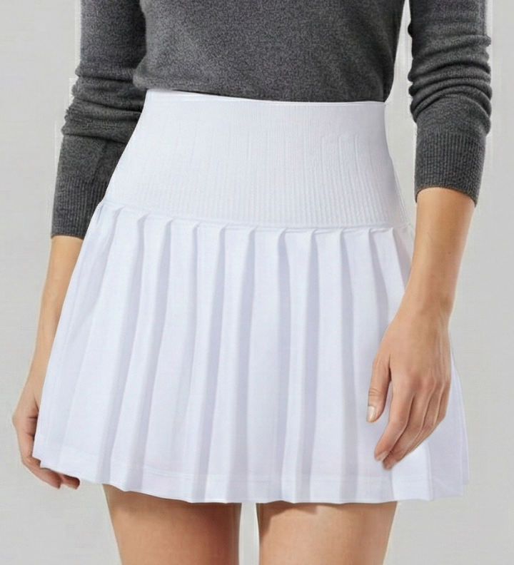 Damen-Minirock mit hohem Bund und plissiertem Saum
