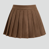 Damen Minirock mit Falten-Design und Hoher Taille