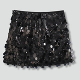 Damen Minirock mit Pailletten-Oberfläche und geradem Saum