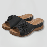 Damen Orthopädische Sandalen mit Floralapplikation für den Sommer