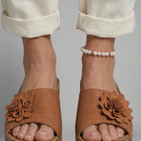 Damen Orthopädische Sandalen mit Floralapplikation für den Sommer
