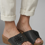 Damen Orthopädische Sandalen mit Floralapplikation für den Sommer