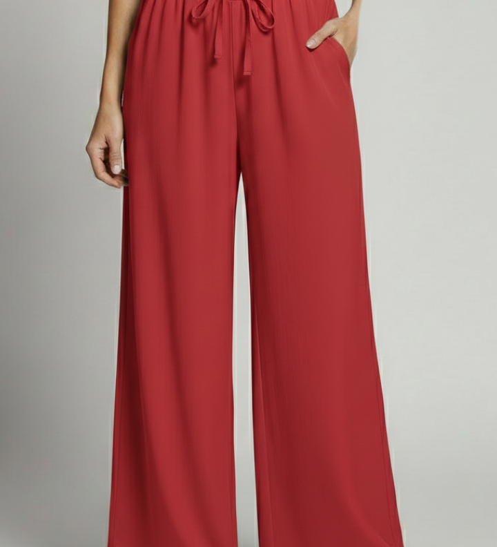 Damen Palazzo-Hose mit elastischem Bund und Seitentaschen