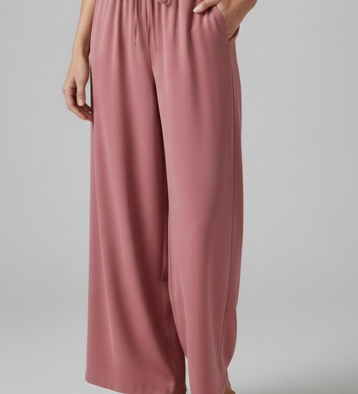 Damen Palazzo-Hosen mit elastischem Bund und Seitentaschen