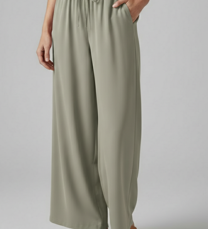 Damen Palazzo-Hosen mit elastischem Bund und Seitentaschen