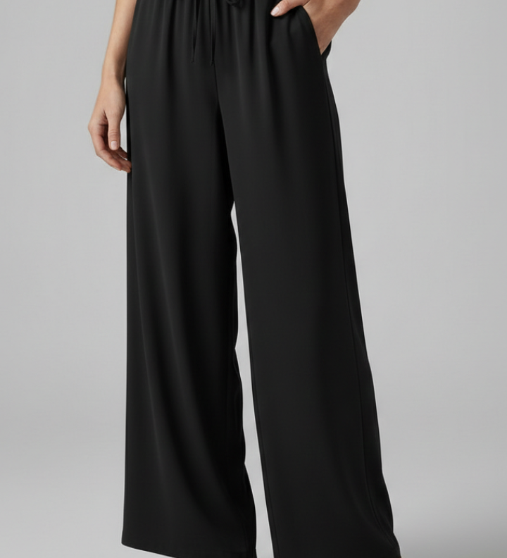 Damen Palazzo-Hosen mit elastischem Bund und Seitentaschen