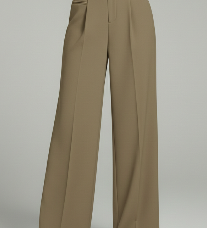 Damen Palazzo-Hosen mit Frontfalten und Gesäßtaschen