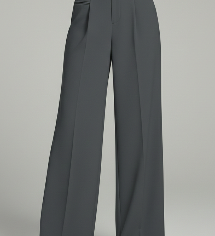 Damen Palazzo-Hosen mit Frontfalten und Gesäßtaschen