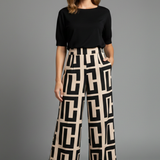 Damen Palazzo-Hosen mit grafischem Druck und weitem Bein