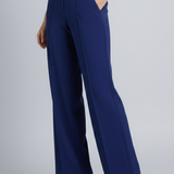 Damen Palazzo-Hose mit Hohem Bund und Falten