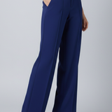 Damen Palazzo-Hose mit Hohem Bund und Falten