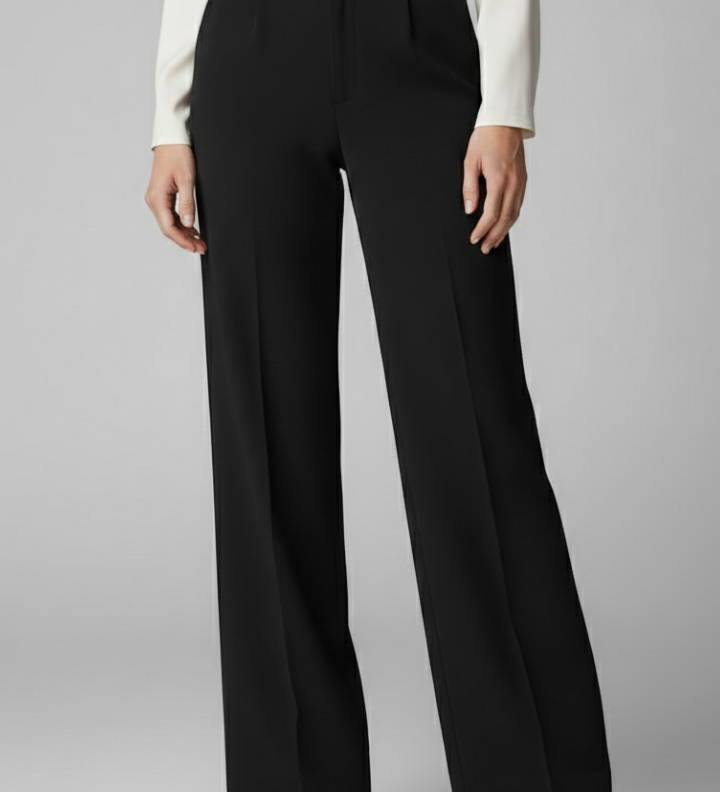 Damen Palazzo-Hosen mit Hoher Taille und Weiten Beinen