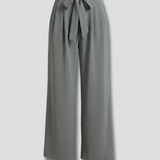 Damen Palazzo-Hose mit Bindegürtel und